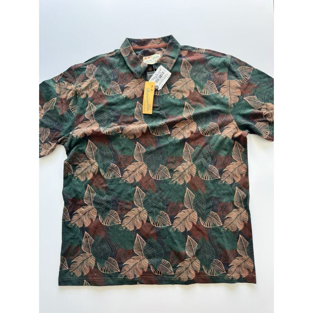 Crazy Shirt Hawaiian Polo Shirt Mens XL Autumn Ferns - Pine Short Sleeve NWT